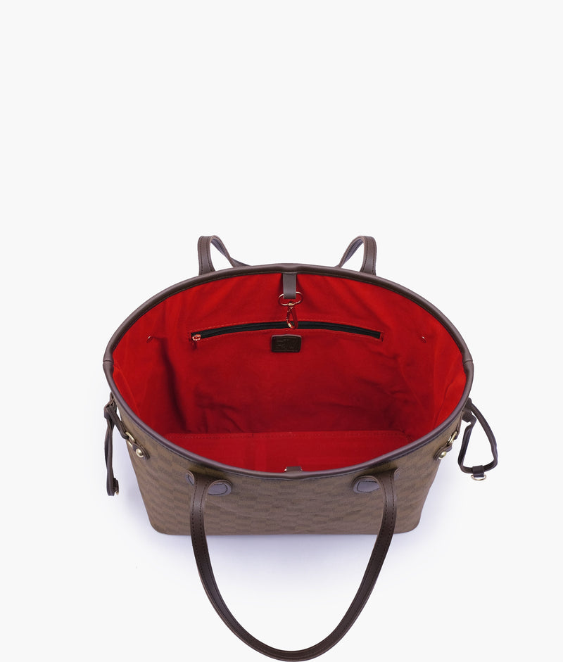Brown checkered neverfull tote bag